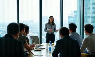 Conducting a productivity workshop in Tokyo